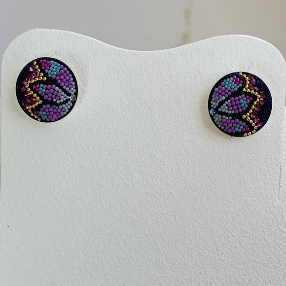 Purple Crystals Peacock Sterling Silver 925 Pendant & Earrings - Picture 9 of 12